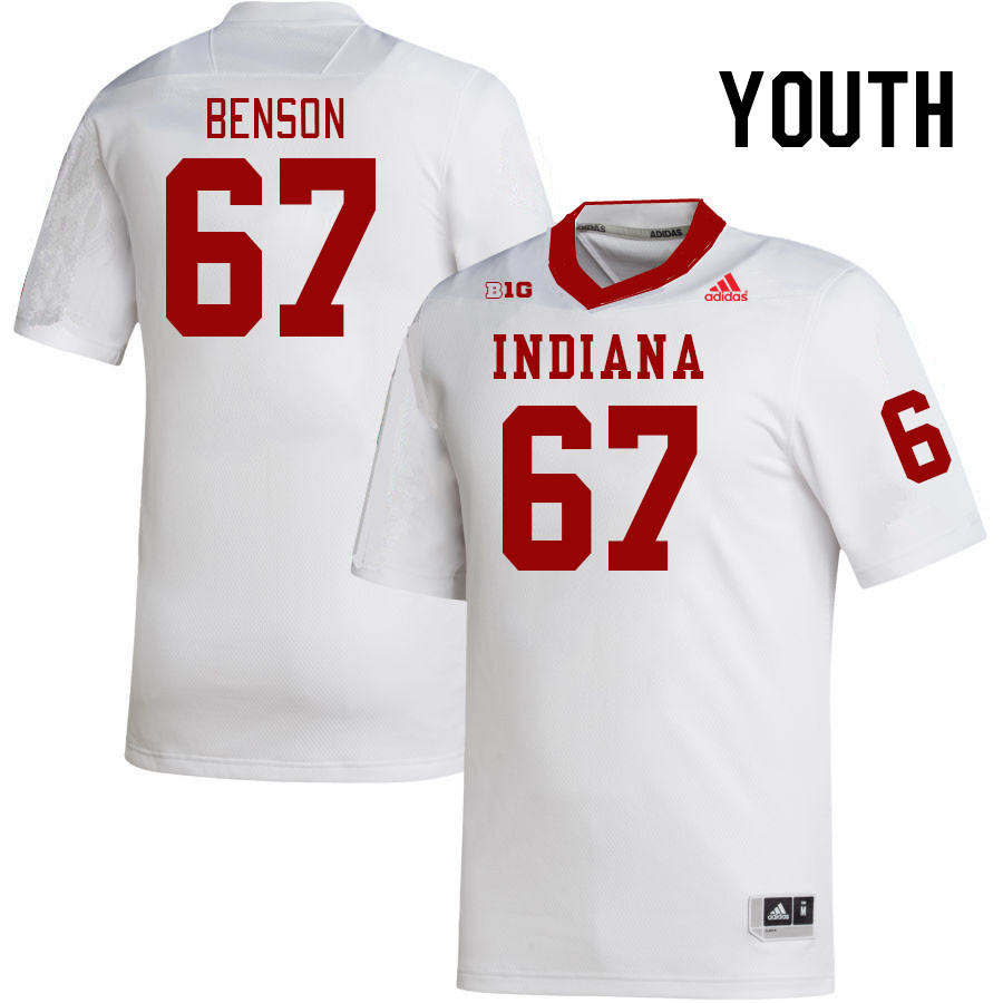 Youth #67 Kahlil Benson Indiana Hoosiers College Football Jerseys Stitched-White